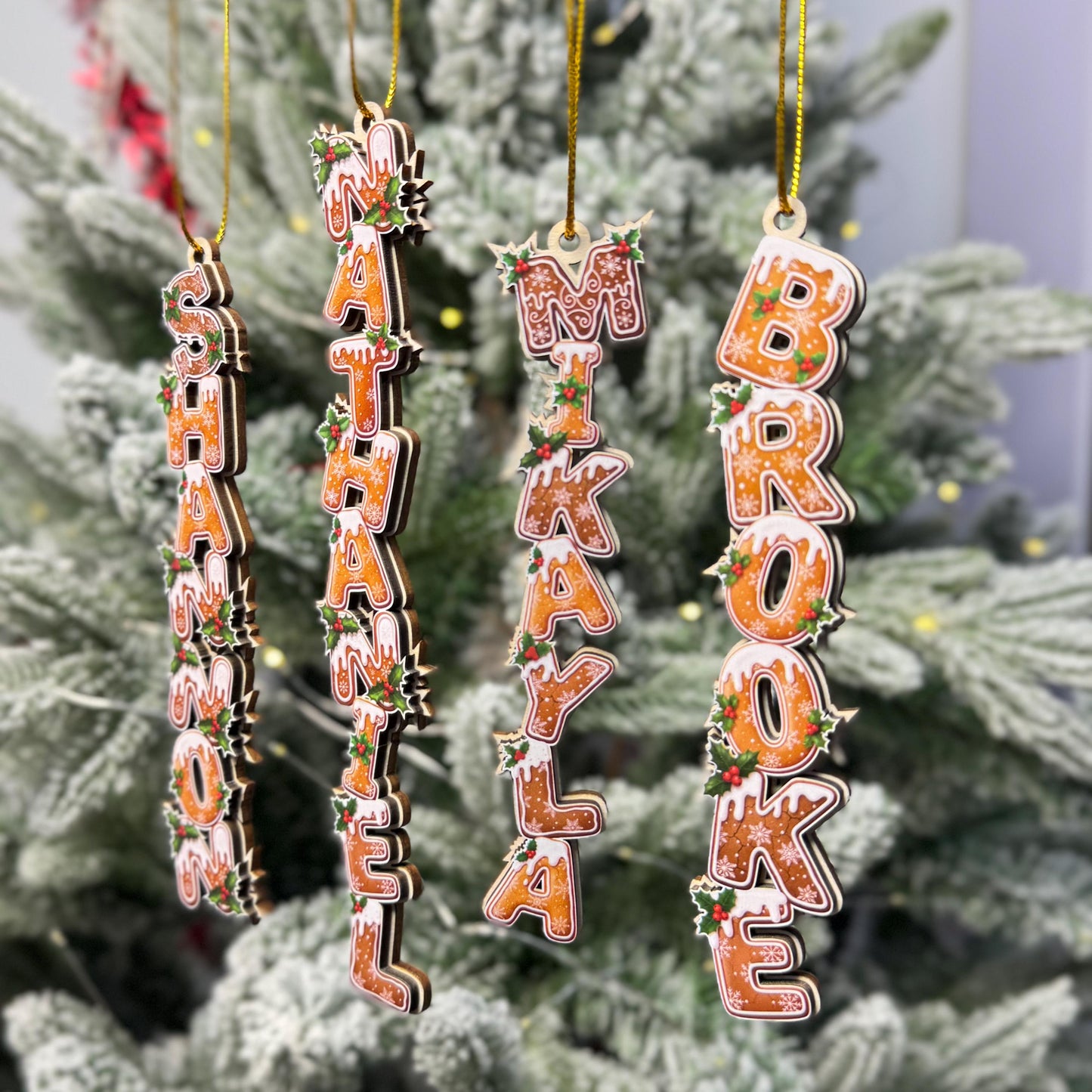 Personalized Kids Name Ornament, Custom Stocking Tag, Gingerbread Alphabet Ornament, Christmas Gifts For Kids, Kids Christmas Name Tag - product image 4