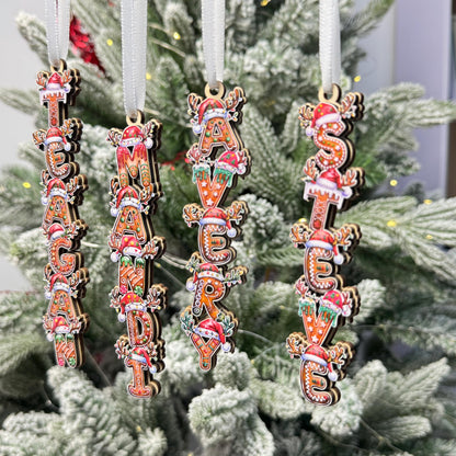 Gingerbread Name Ornaments - Personalized Christmas Letter Decor - Custom Cookie Style Tree Tag - Holiday Stocking Stuffer Gift - product image 4