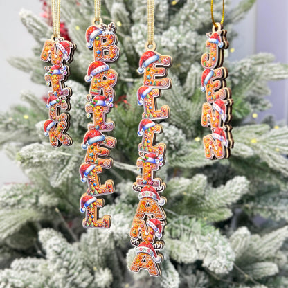 Gingerbread Name Ornaments - Festive Personalized Letter Decor - Cookie Style Tree Tag - Custom Holiday Stocking Stuffer - product image 5