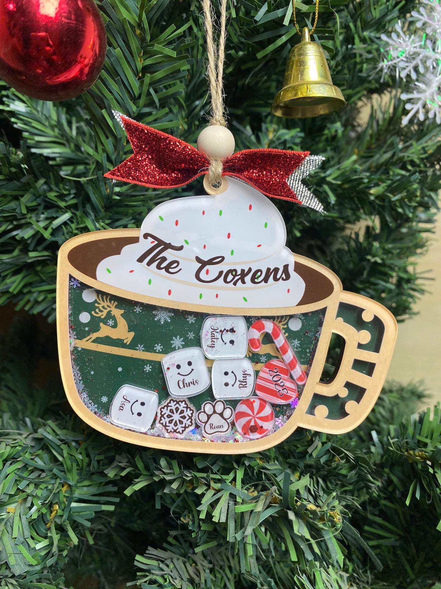 Personalized Family Ornament 2026, Custom Family Name, Christmas Ornament Marshmallow, Shake Cup Ornament - product image 11