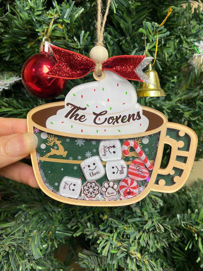 Personalized Family Ornament 2026, Custom Family Name, Christmas Ornament Marshmallow, Shake Cup Ornament - product image 12