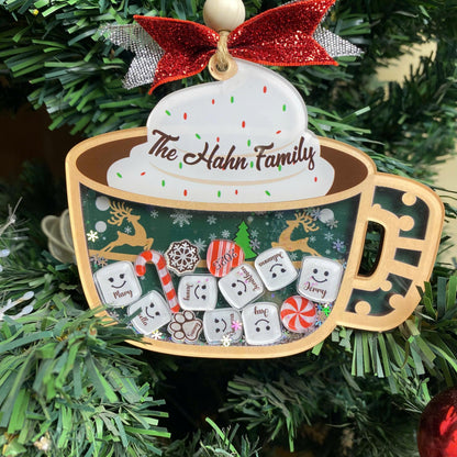 Personalized Family Ornament 2026, Custom Family Name, Christmas Ornament Marshmallow, Shake Cup Ornament - product image 10