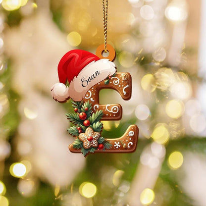 Personalized Gingerbread Letter Ornament, Custom Initial Christmas Decoration, Stocking Name Tags, Family Holiday Keepsake Ornaments - product image 2