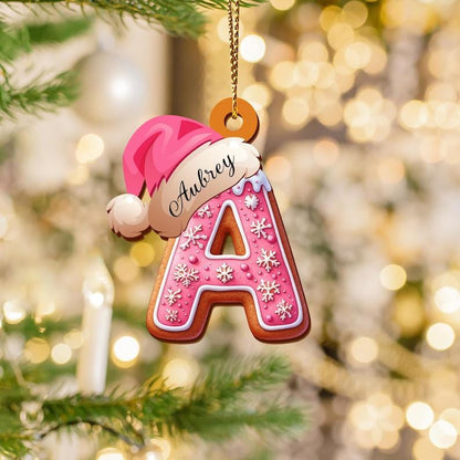 Personalized Gingerbread Letter Ornament, Custom Initial Christmas Decoration, Stocking Name Tags, Family Holiday Keepsake Ornaments - product image 3