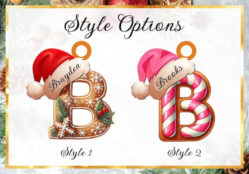 Personalized Gingerbread Letter Ornament, Custom Initial Christmas Decoration, Stocking Name Tags, Family Holiday Keepsake Ornaments - product image 8