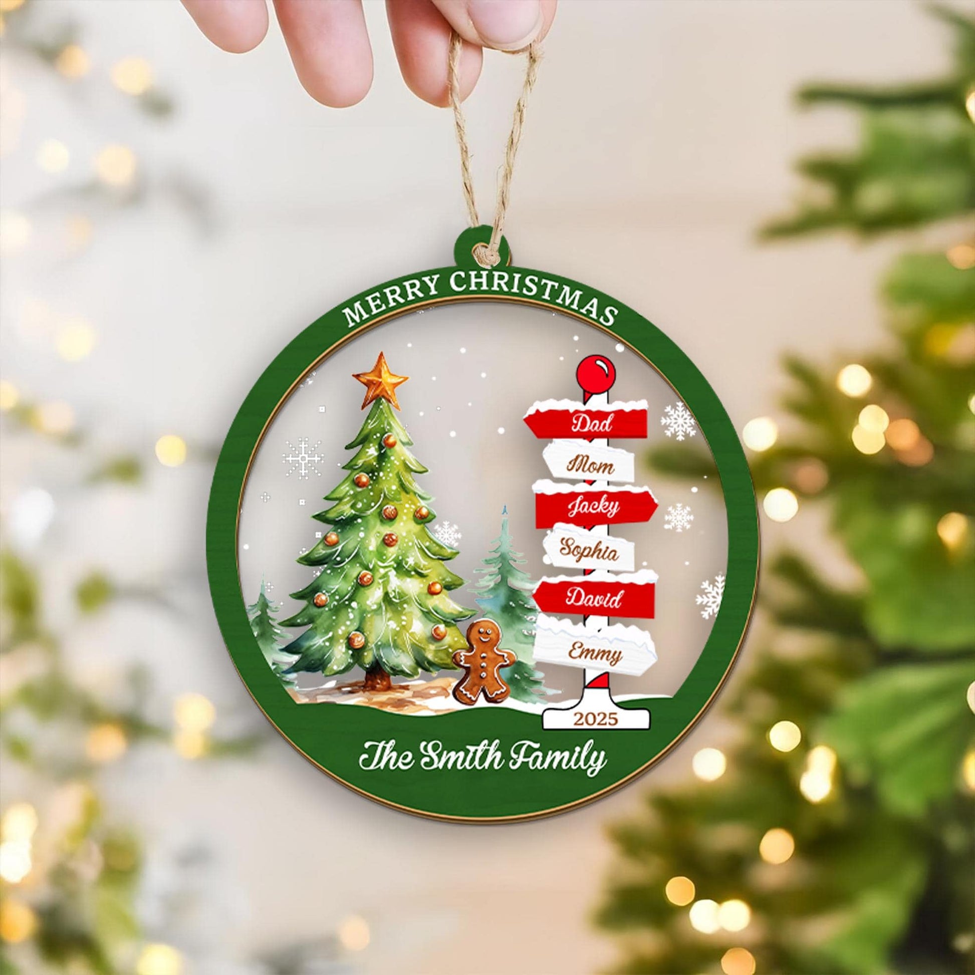 Family Name Christmas Tree Ornaments, Personalized Family Name Ornament, Christmas Tree Ornament Family Names 2026, Holiday Keepsake - product image 5