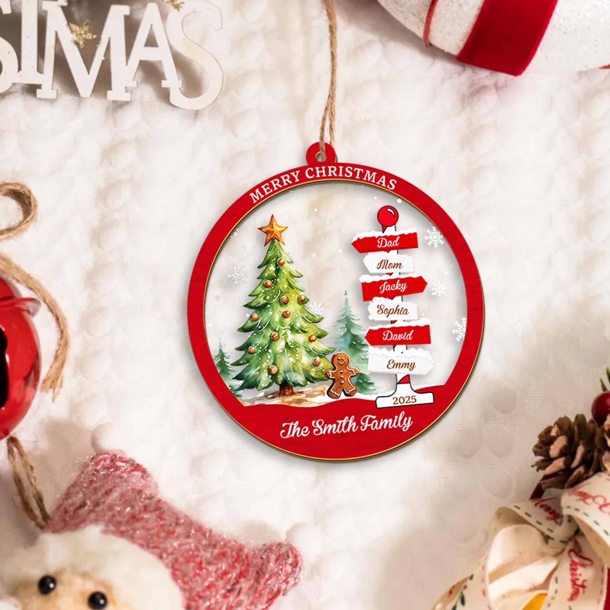 Family Name Christmas Tree Ornaments, Personalized Family Name Ornament, Christmas Tree Ornament Family Names 2026, Holiday Keepsake - product image 3