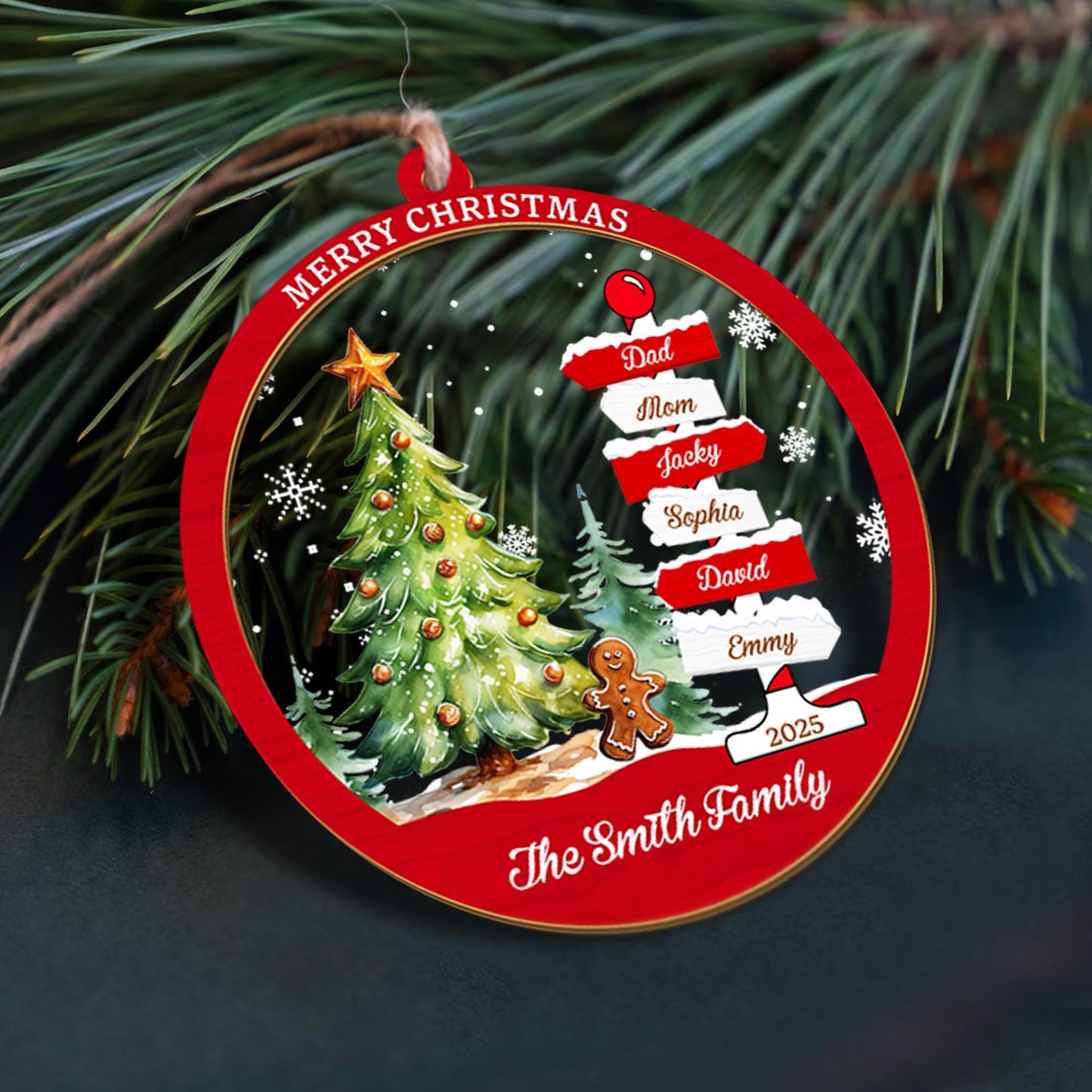 Family Name Christmas Tree Ornaments, Personalized Family Name Ornament, Christmas Tree Ornament Family Names 2026, Holiday Keepsake - product image 8
