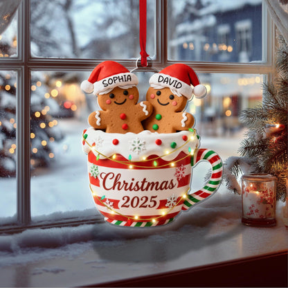 Custom Gingerbread Couple Acrylic 2D Ornament 2026 – Personalized Names & Date, 2D Christmas Cup Decoration, Family Keepsake - product image 5