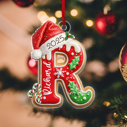 Personalized Gingerbread Letter Ornament, Custom Kids Name Ornament, Stocking Tag for Christmas, Kids Christmas Gift, Christmas Ornament - product image 2