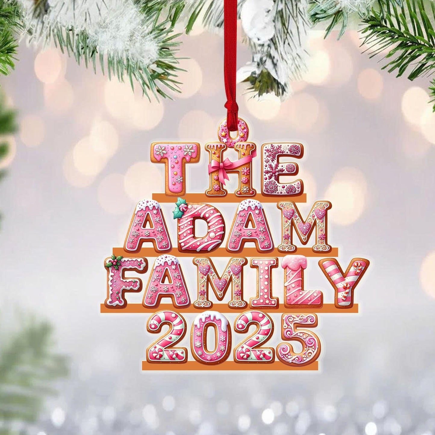 Custom Family Name Gingerbread Alphabet Ornament, 2026 Family Christmas Tree Ornament, Personalized Holiday Ornament - product image 5