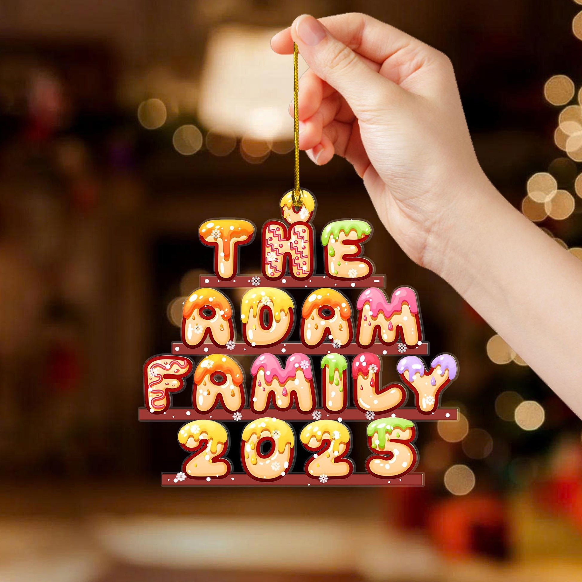 Custom Family Name Gingerbread Alphabet Ornament, 2026 Family Christmas Tree Ornament, Personalized Holiday Ornament - product image 7
