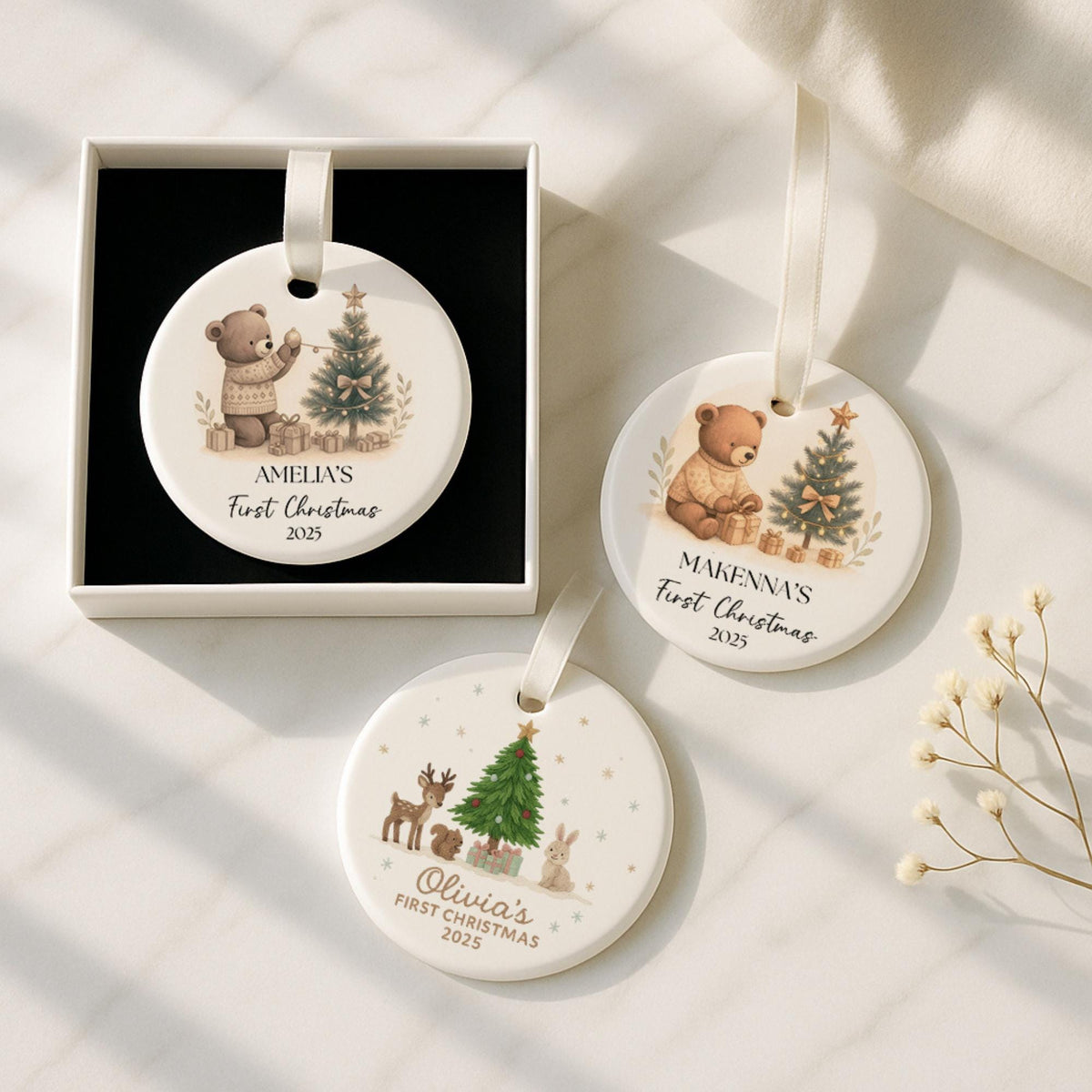 baby's first christmas ornament personalized, babies 1st year gift - product image 5