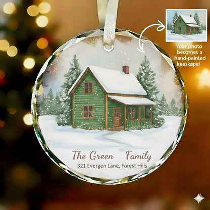 Custom House Portrait Christmas Ornament, Personalized Home Address Family Keepsake, Style Holiday Gift, New Home or First Christmas - product image 5