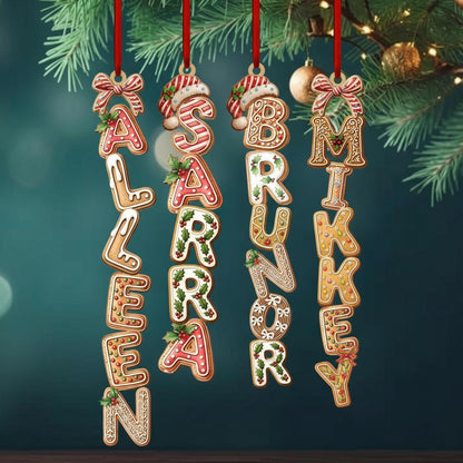 Personalized Kids Name Ornament Acrylic , Custom Stocking Tag, Gingerbread Alphabet Ornament, Christmas Gifts For Kids, Christmas Name Tag - product image 10