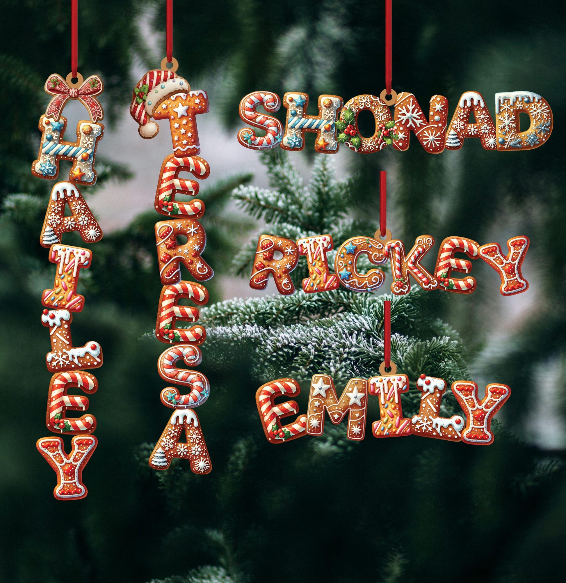 Custom Gingerbread Alphabet Ornaments, Personalised Christmas Decorations, Personalised Christmas Baubles, Christmas Name Tags, Kids Gifts - product image 6