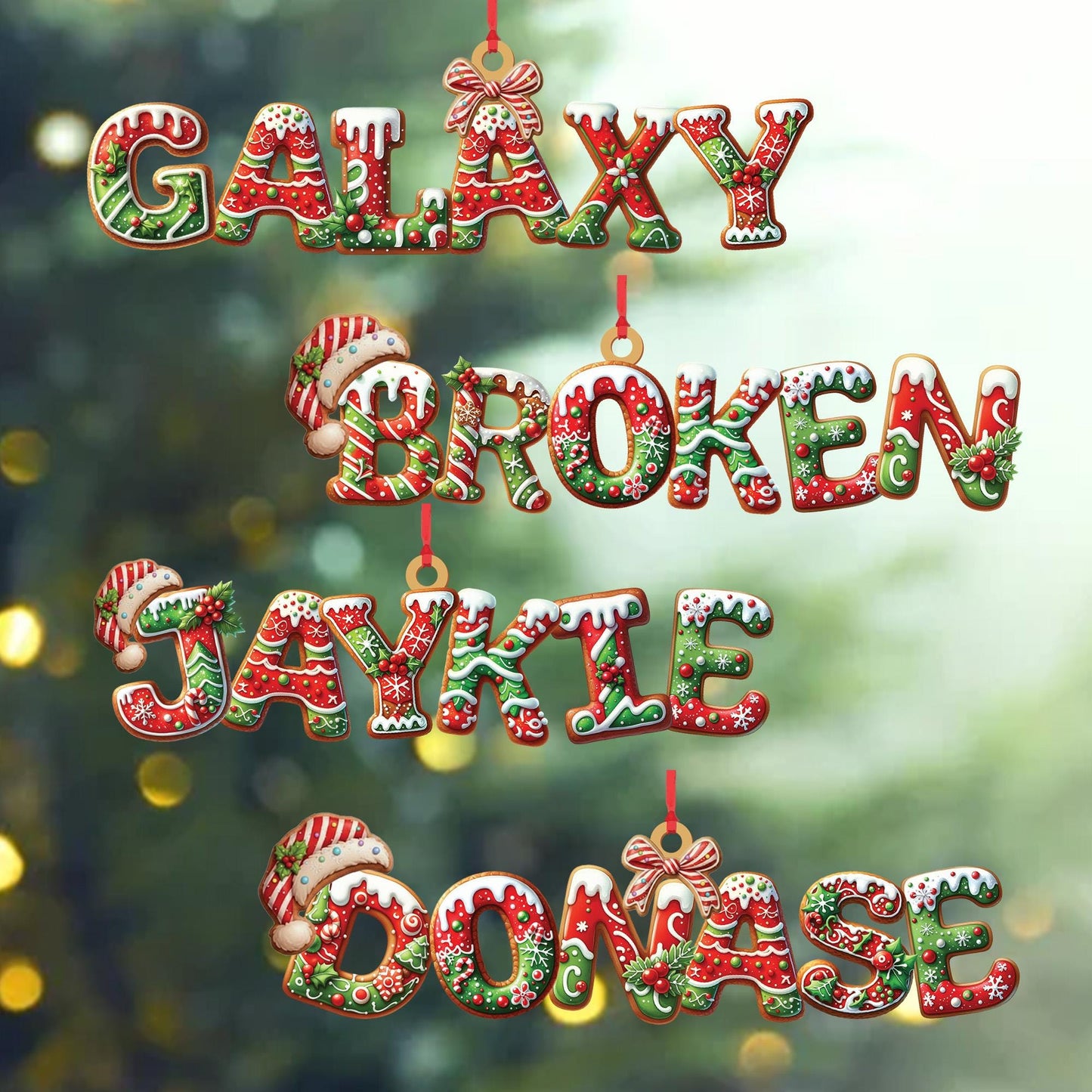 Personalized Gingerbread Alphabet Ornament, Custom Name Christmas Ornament, Cute Cookie Letter Decor, Holiday Tree Gift, Xmas Name Hanging - product image 8