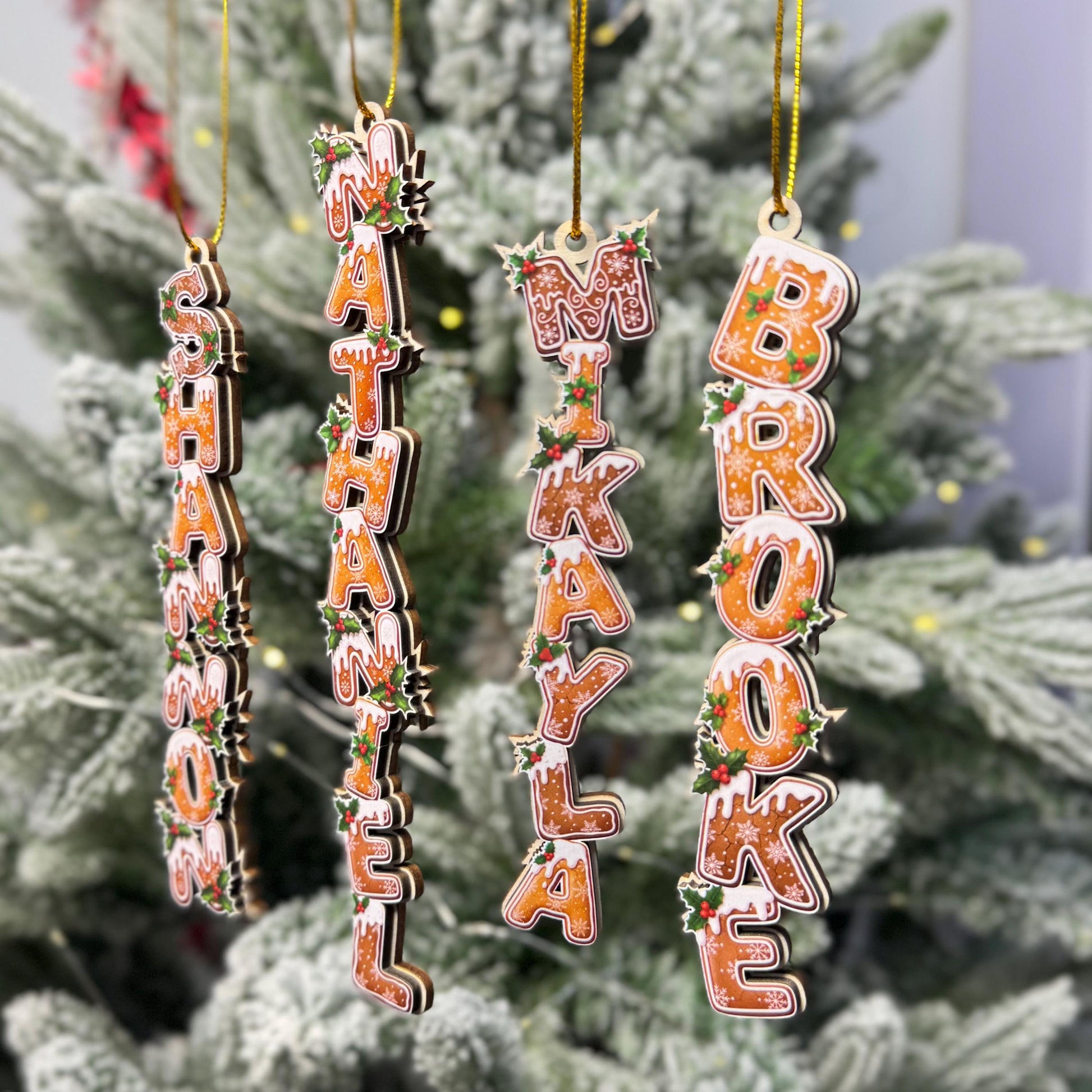 Personalized Kids Name Ornament, Custom Stocking Tag, Gingerbread Alphabet Ornament, Christmas Gifts For Kids, Kids Christmas Name Tag - product image 6