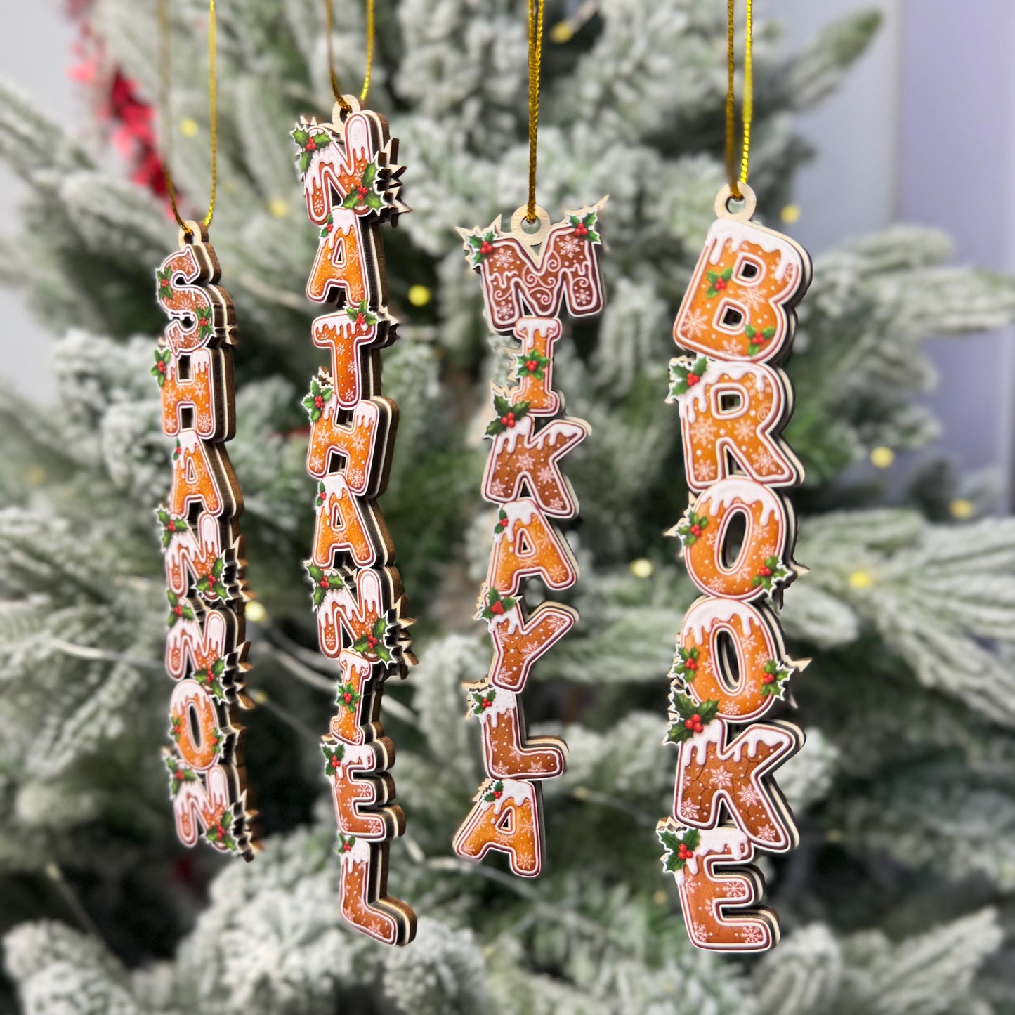 Personalized Kids Name Ornament, Custom Stocking Tag, Gingerbread Alphabet Ornament, Christmas Gifts For Kids, Kids Christmas Name Tag - product image 5