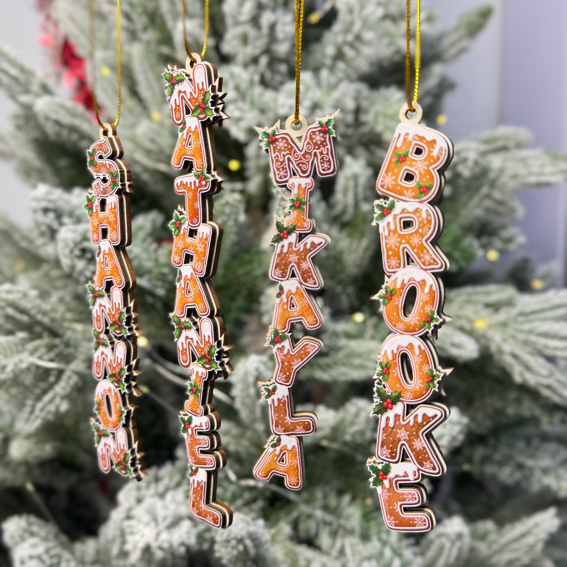 Personalized Kids Name Ornament, Custom Stocking Tag, Gingerbread Alphabet Ornament, Christmas Gifts For Kids, Kids Christmas Name Tag - product image 5