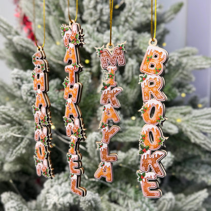 Personalized Kids Name Ornament, Custom Stocking Tag, Gingerbread Alphabet Ornament, Christmas Gifts For Kids, Kids Christmas Name Tag - product image 5