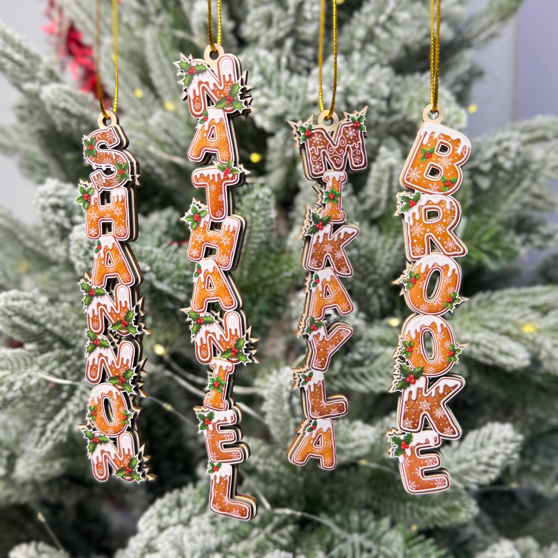 Personalized Kids Name Ornament, Custom Stocking Tag, Gingerbread Alphabet Ornament, Christmas Gifts For Kids, Kids Christmas Name Tag - product image 7