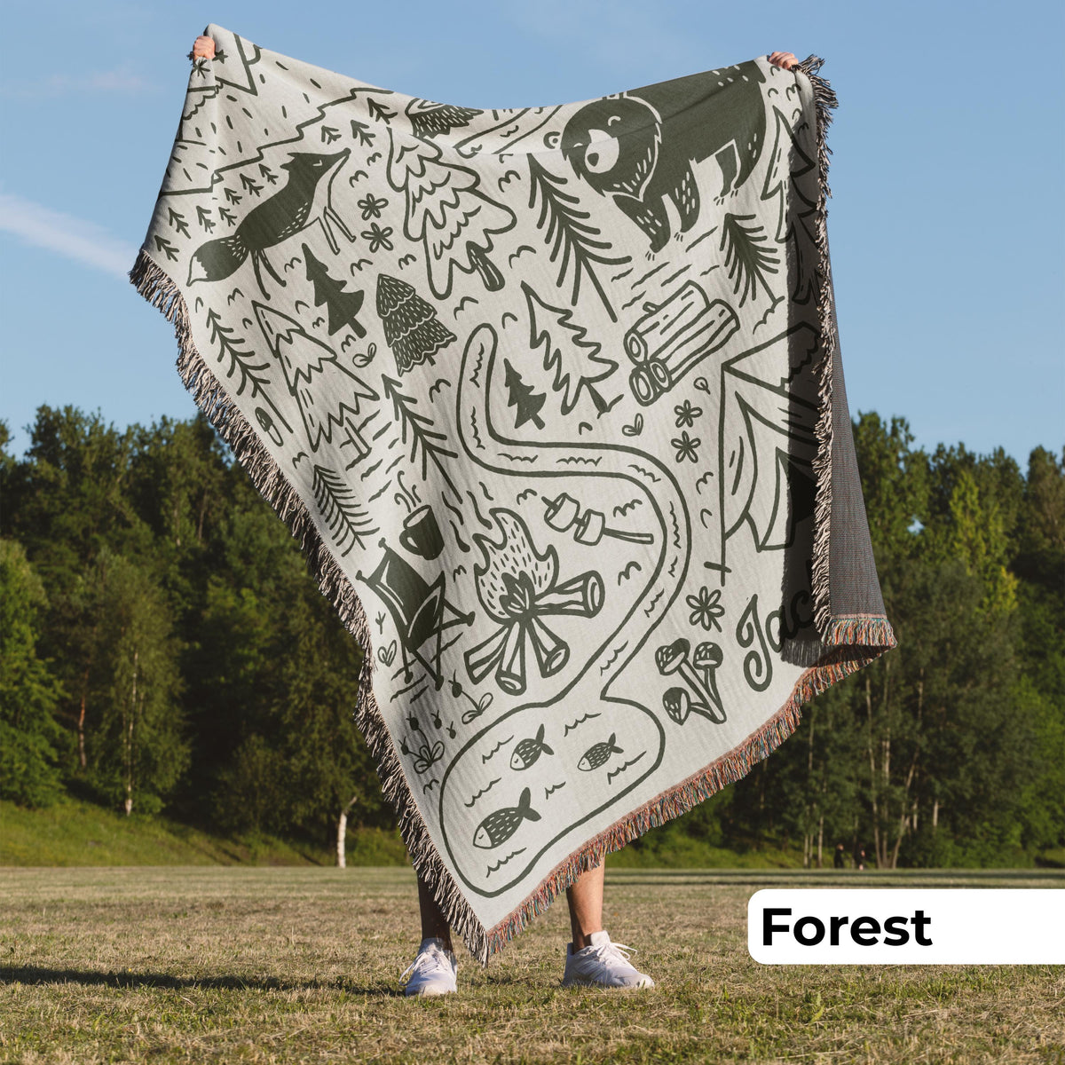 Personalized Camping Throw Blanket Outdoorsy Couple Gift for Nature Lover Tapestry with Family Name Camp Blanket Adventure Couple Keepsake - product image 4