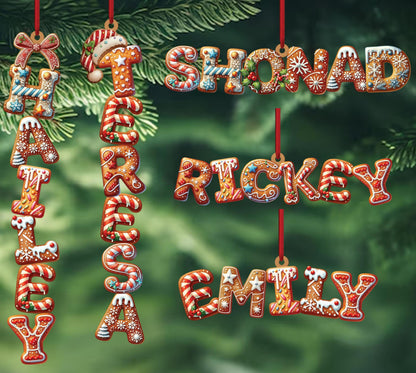 Custom Gingerbread Alphabet Ornaments, Personalised Christmas Decorations, Personalised Christmas Baubles, Christmas Name Tags, Kids Gifts - product image 3