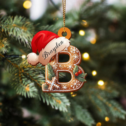 Personalized Gingerbread Letter Ornament, Custom Initial Christmas Decoration, Stocking Name Tags, Family Holiday Keepsake Ornaments - product image 6