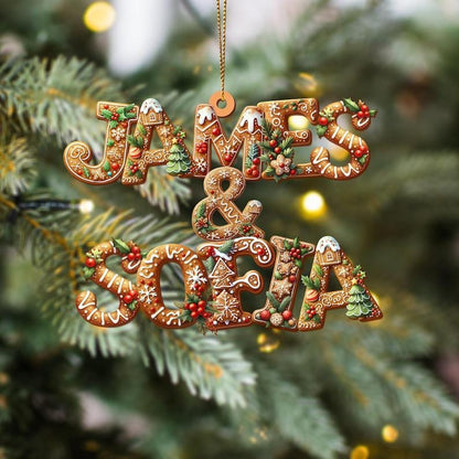 Personalised Couple Christmas Ornament Acrylic 2026, Custom Gingerbread Alphabet Ornaments, First Christmas Together Baubles, Custom Name - product image 3