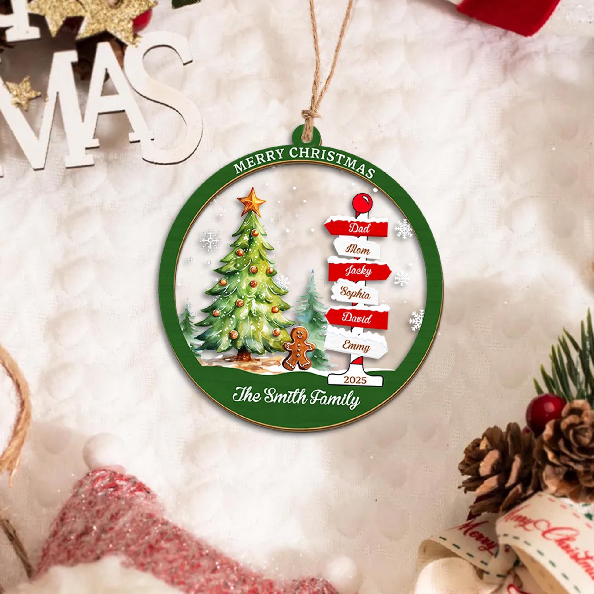 Family Name Christmas Tree Ornaments, Personalized Family Name Ornament, Christmas Tree Ornament Family Names 2026, Holiday Keepsake - product image 4