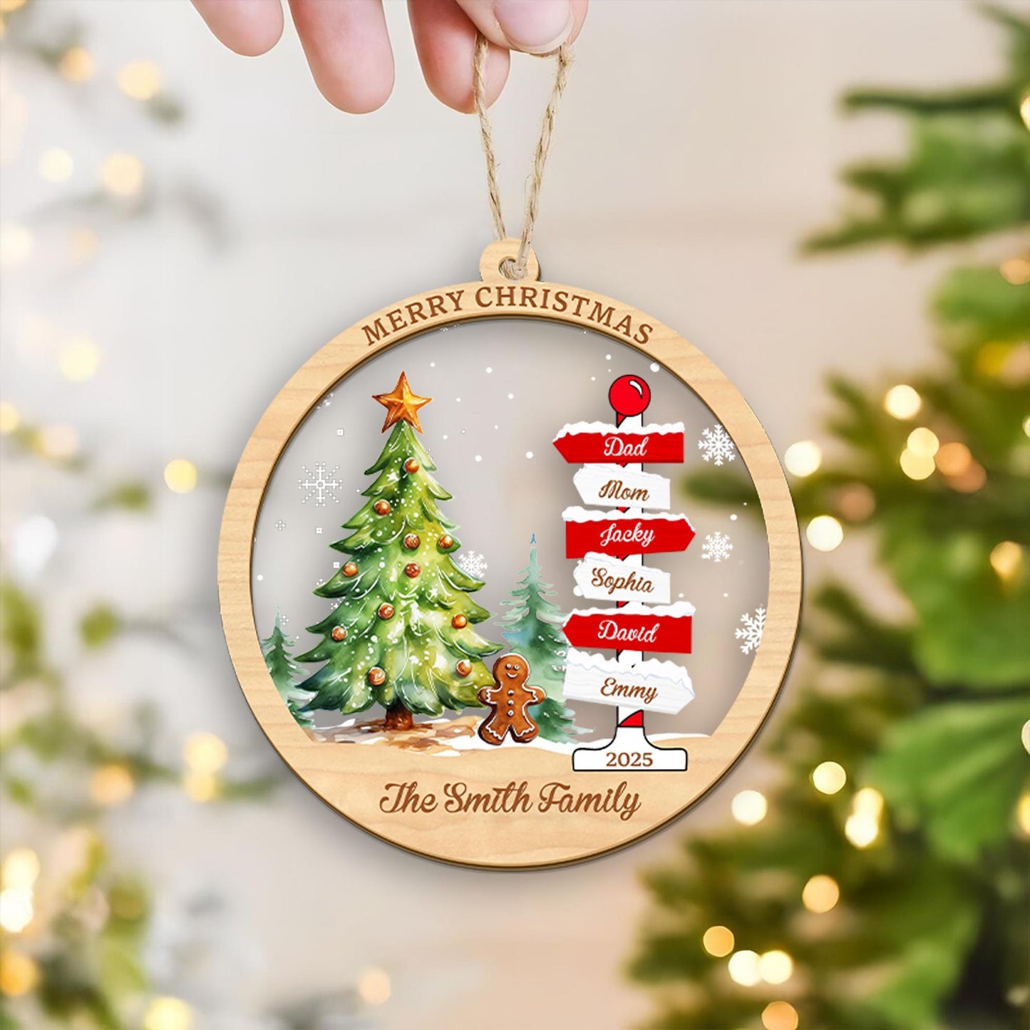 Family Name Christmas Tree Ornaments, Personalized Family Name Ornament, Christmas Tree Ornament Family Names 2026, Holiday Keepsake - product image 6