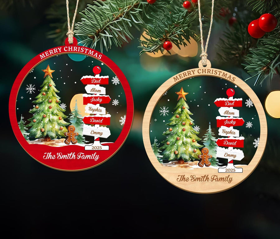 Family Name Christmas Tree Ornaments, Personalized Family Name Ornament, Christmas Tree Ornament Family Names 2026, Holiday Keepsake - main product image