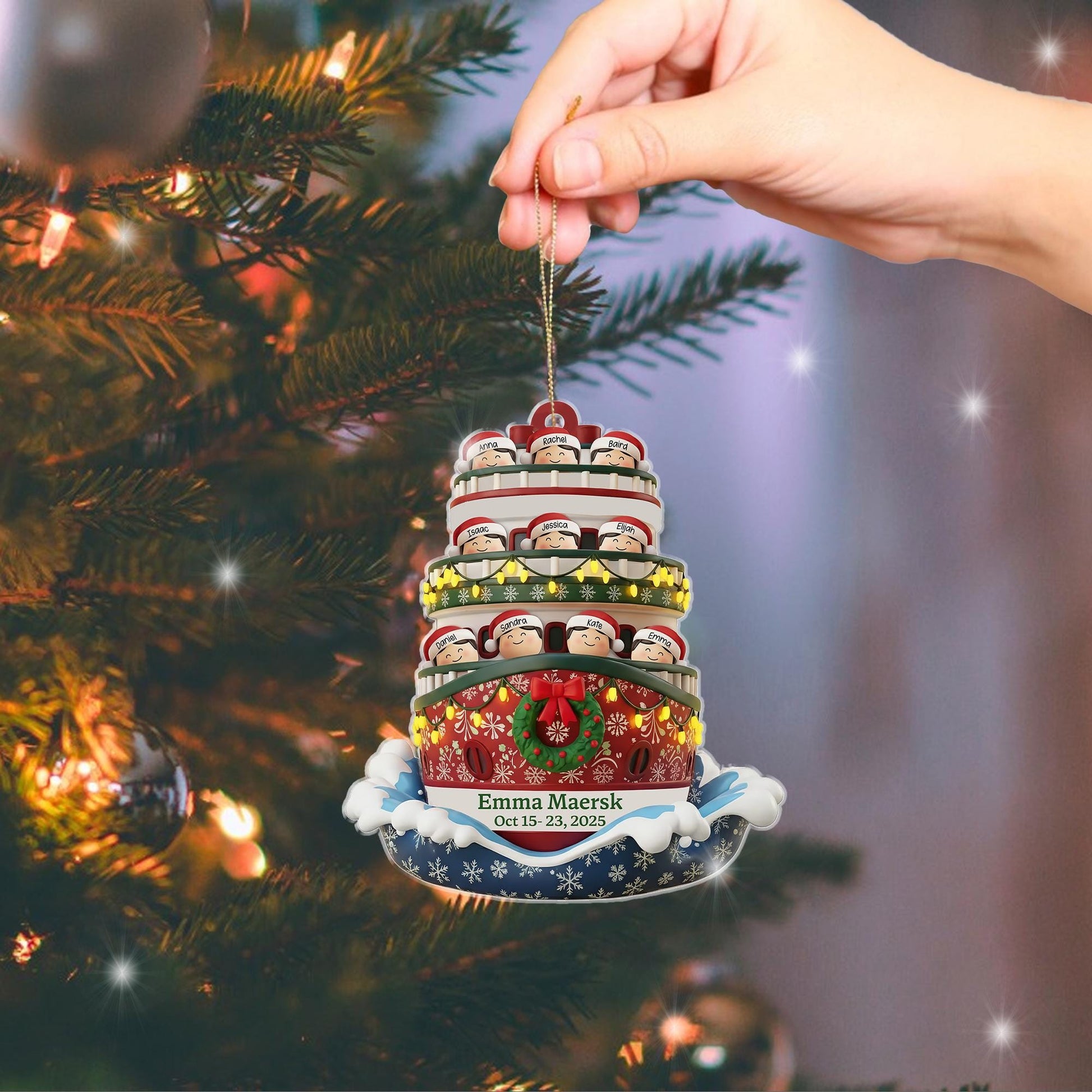 Personalized Cruise Ship Ornament 2026, Family Vacation Souvenir, Custom Names Trip Gift, Boat Travel Keepsake, Group Cruise Memory - product image 7