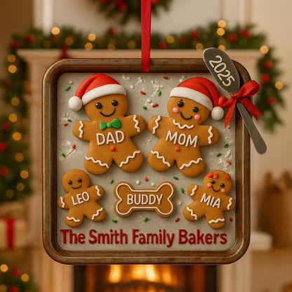 Gingerbread Family Ornament Custom - Personalized Names & Year, Acrylic 2D Christmas Tree Decoration, Custom Family Name Keepsake 2026 - product image 3