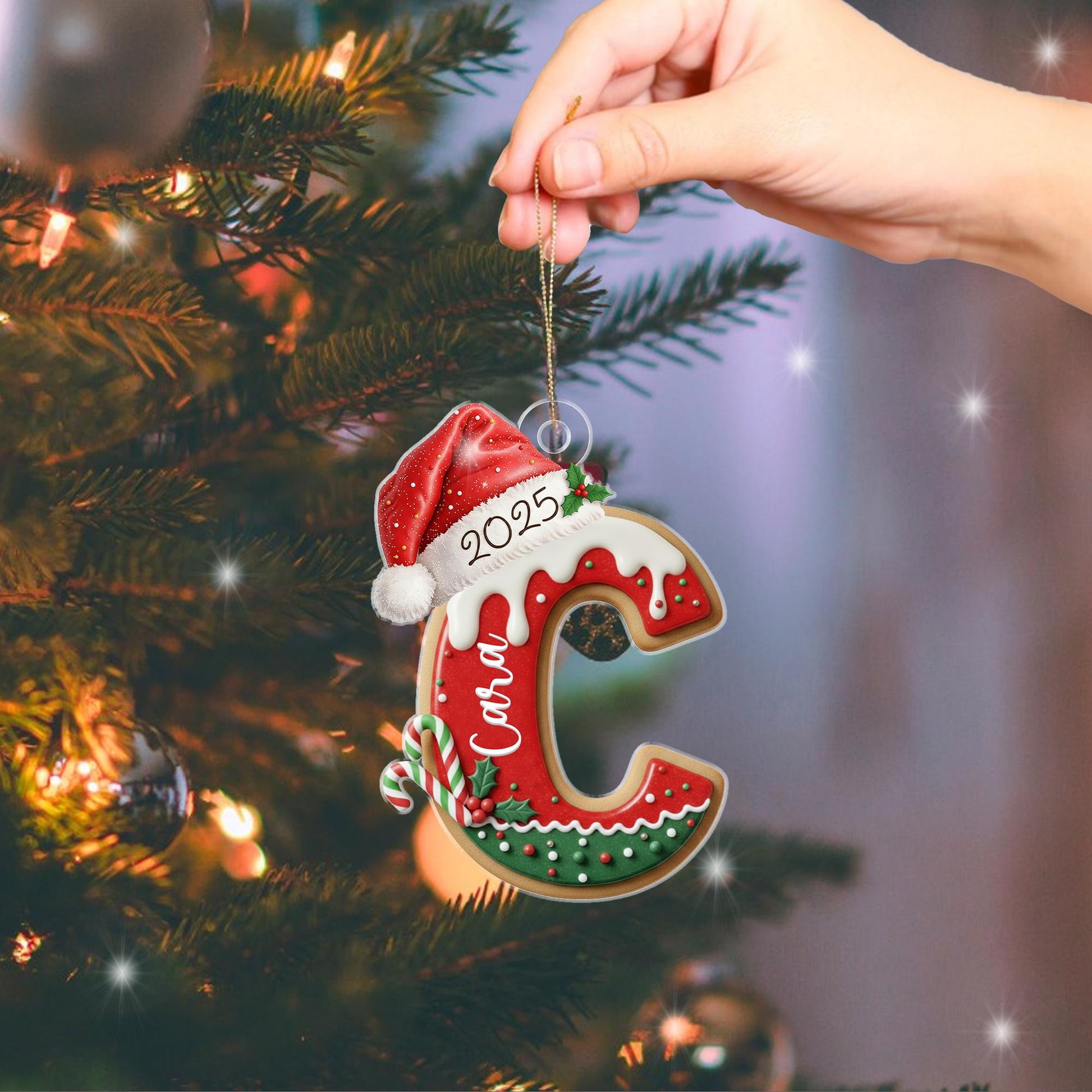 Personalized Gingerbread Letter Ornament, Custom Kids Name Ornament, Stocking Tag for Christmas, Kids Christmas Gift, Christmas Ornament - product image 3