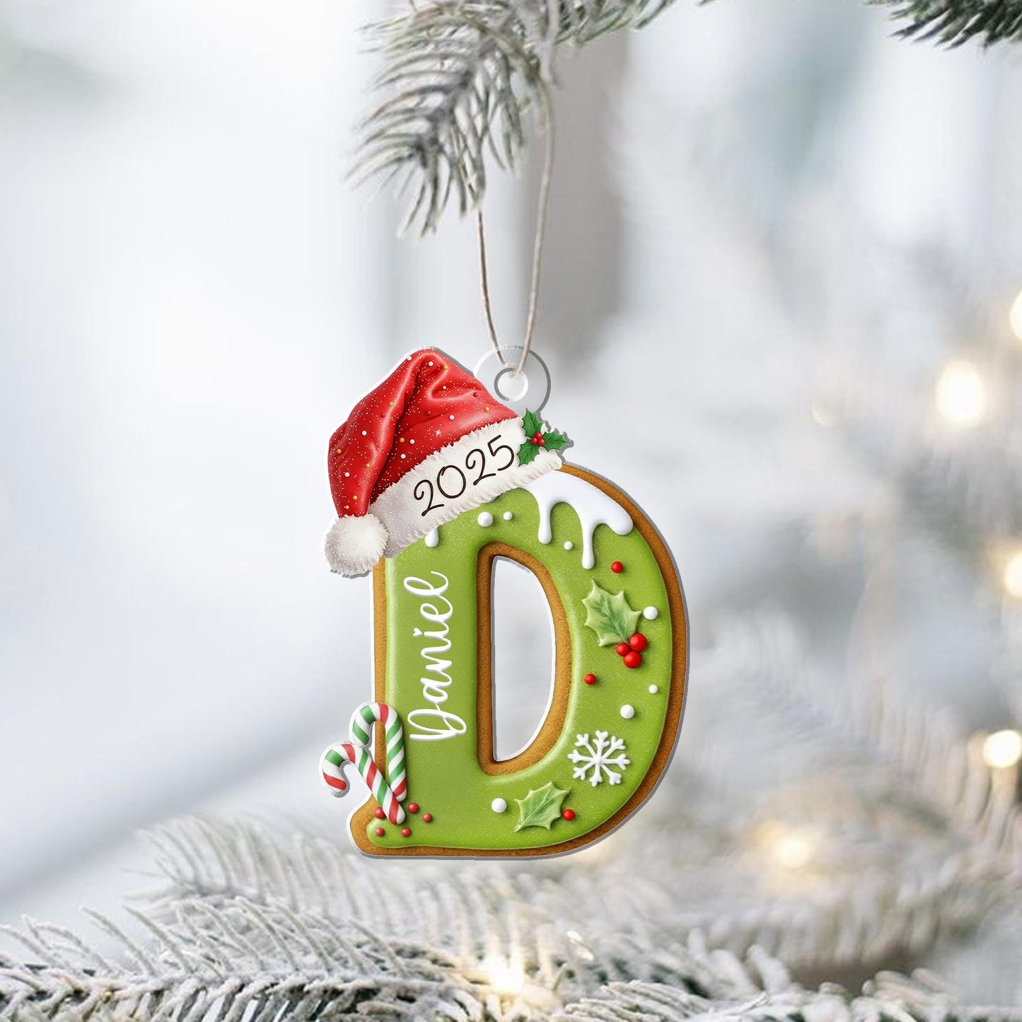 Personalized Gingerbread Letter Ornament, Custom Kids Name Ornament, Stocking Tag for Christmas, Kids Christmas Gift, Christmas Ornament - product image 6
