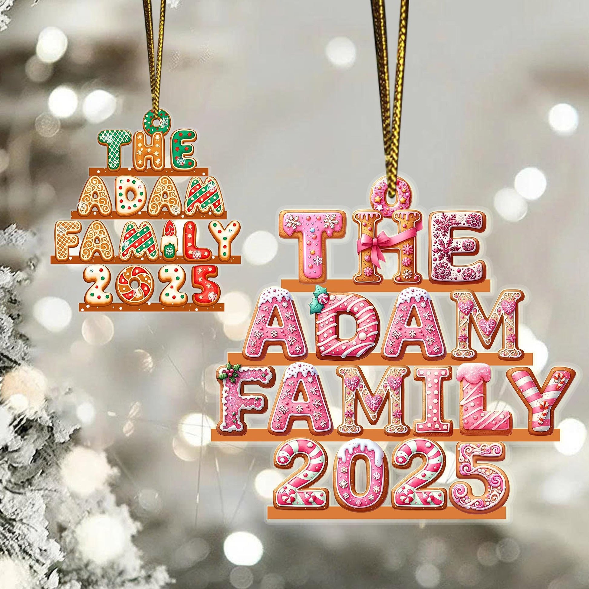 Custom Family Name Gingerbread Alphabet Ornament, 2026 Family Christmas Tree Ornament, Personalized Holiday Ornament - product image 8