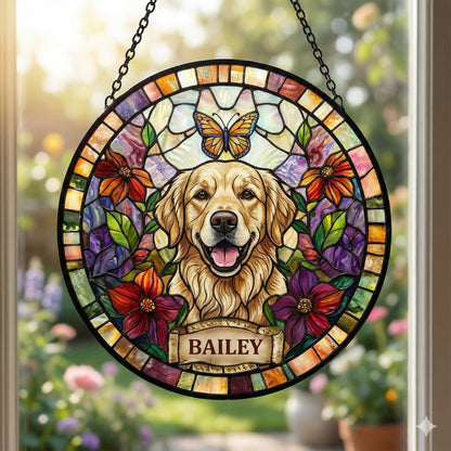 Personalized Pet Photo Glass Suncatcher, Custom Pet Name Window Hanging, Any Pet Lover Gift, Memorial Keepsake - product image 11