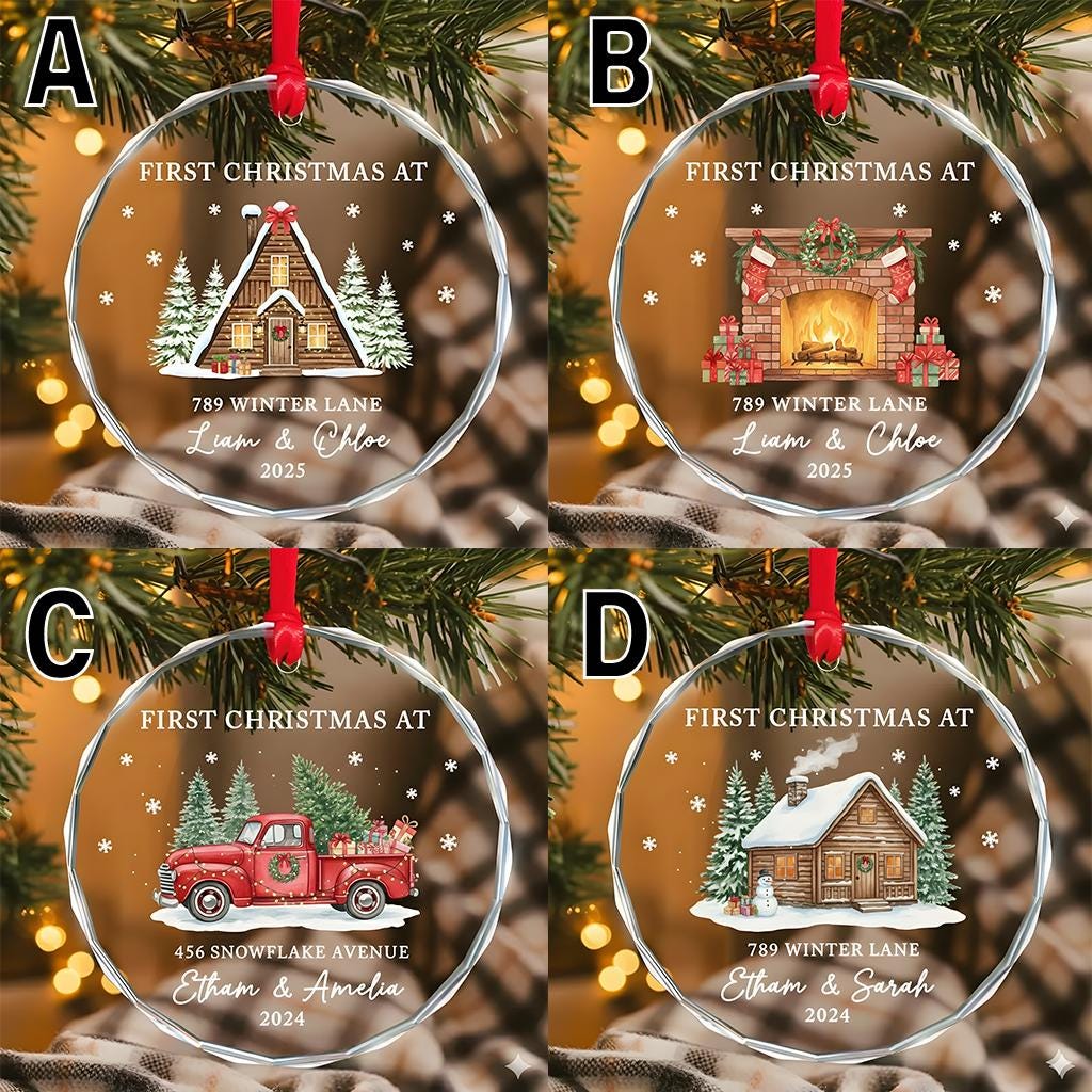 Personalized First Christmas New Home Ornament, Custom House Ornament with Address, New Home Christmas Gift, First Home Keepsake 2026 - product image 5