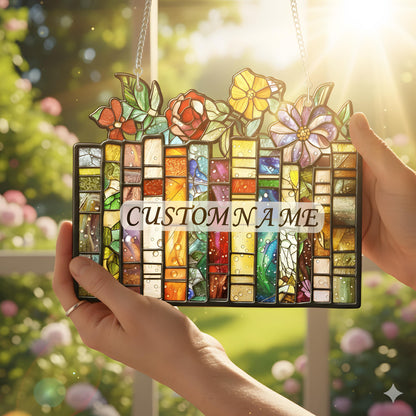 Personalized Book and Flower Suncatcher–Custom Acrylic 2D Window Hanging Decor – Literary Floral Gift – Rainbow Sun Catcher for Book Lovers - product image 6
