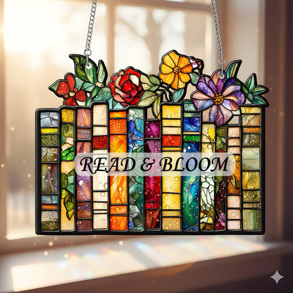 Personalized Book and Flower Suncatcher–Custom Acrylic 2D Window Hanging Decor – Literary Floral Gift – Rainbow Sun Catcher for Book Lovers - product image 9