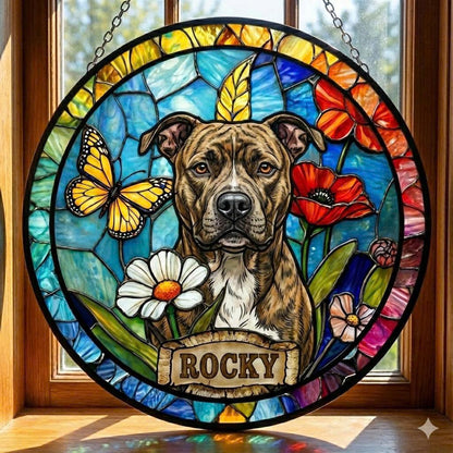 In Loving Memory Custom Pet Suncatcher, Real Glass Pet Loss Window Decor, Personalized Dog Cat Sympathy Gift with Dates, Memorial Art - product image 11