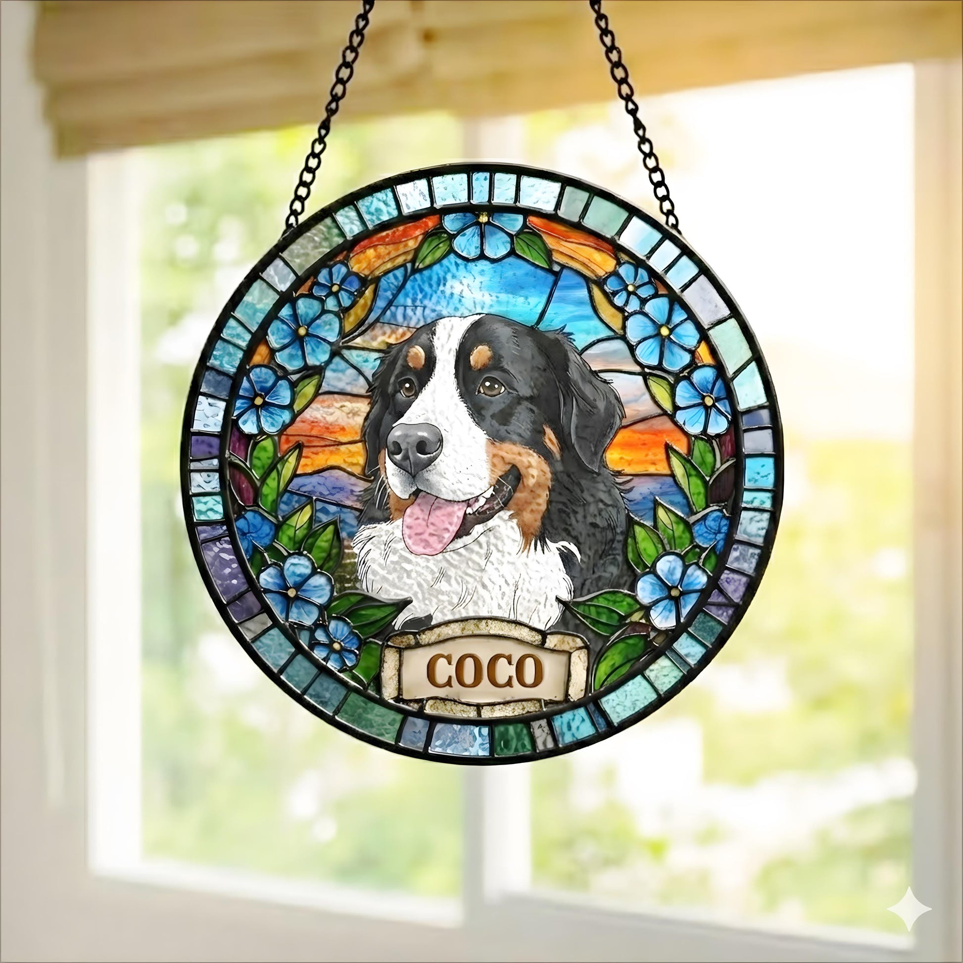 Personalized Pet Photo Glass Suncatcher, Custom Pet Name Window Hanging, Any Pet Lover Gift, Memorial Keepsake - product image 9