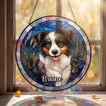 Personalized Pet Portrait Stained Glass Suncatcher, Custom Dog Mom Gift, Hand Drawn Dog Memorial Ornament, Pet Loss Keepsake, Dog Lover Gift - product image 5