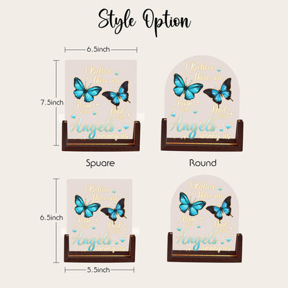 Personalized Memorial Gift, Sympathy Gift Loss of Mother, Blue Butterfly LED Light, Angels Among Us Acrylic Plaque, Remembrance Lamp - product image 6