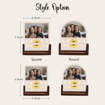 Custom Sunflower Mom Lamp, Personalized Photo Night Light, Kids Name Acrylic Plaque, Mothers Day Picture LED Sign - product image 6