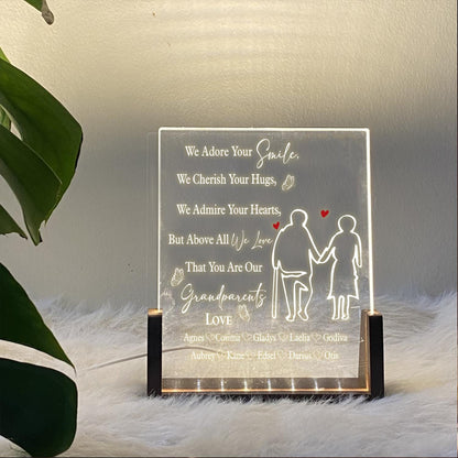 Personalized Grandparents Lamp, Custom Grandkids Name Plaque, Anniversary LED Light, Gift for Grandma and Grandpa - product image 6