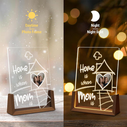 Custom Photo Arch Plaque for Mom, Personalized Picture LED Light, Home is Where Mom is Lamp, Mothers Day Gift - product image 7
