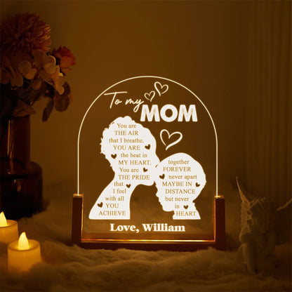 Sentimental Gift for Mom Plaque, Mother Son Custom LED Light, Meaningful Mother Birthday Gift, Custom Poetry Plaque Plaque Plaque - product image 2